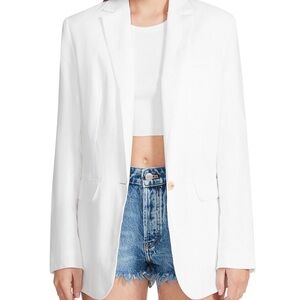 BB Dakota Linen on the Edge White Boyfriend Blazer